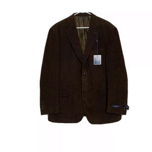 NWT Dockers Men Blazer Size 46 Reg Brown Corduroy